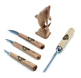 Two Cherries 515-3439 3-Piece Wood Carving Kit with Wooden Dolphin