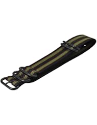 Premium 24mm 5-ring PVD Striped Black / Green / Red Urban Military Nylon Nato Watch Strap G-10 Fits All Watches!!!