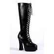 5 Inch Sexy Knee High Boots With Zipper Chunky Heel Platform