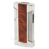 Colibri Sidewinder Cigar Torch Lighter Wood with Silver
