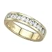 14K Yellow Gold 1 ct. Round and Baguette Cut Diamond Men's Ring