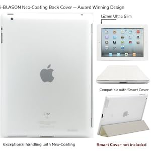 i-BLASON Case for iPad 2 Smart Cover (Not Included) Ultra Slim 1.2mm Clear Frost -Award Winning Partner Compatible Companion Skin