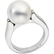 18K Palladium White Gold Paspaley South Sea Cultured Fine Round Pearl Ring - 12.00mm