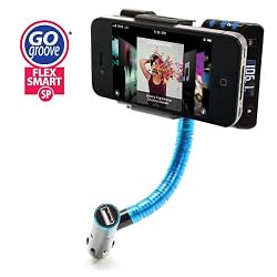 GOgroove FlexSMART Sp Advanced Car Mount System with NEW Signal Intensifying FM Transmitter and USB Charging Port - Works For Apple iPhone 3 , 3GS , 4 , 4S / iPod Touch , Classic