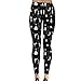CowCow Black White Cats on Black Pattern for Your Design Leggings, Black-2XL