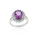 Sterling Silver Oval Amethyst and Blue Topaz Cocktail Ring
