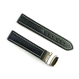 BANDA WYOMING BUFFALO LEATHER FLIP LOCK CLASP DEPLOYANT WATCH BAND CHRONO SPORT DOUBLE RIDGE... by Caddy Bay Collection