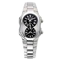 Philip Stein Teslar Womens Black Dial Stainless Steel Watch 1-G-CB-SS