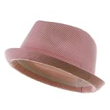 Upturn Pinstripe Fedora Hat - Pink W20S61D