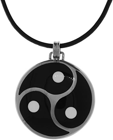 Jewelry Trends Silver Plated Bronze Celtic Triskelion Knot of Restraint and Control Pendant on 24 Inch Black Leather Necklace