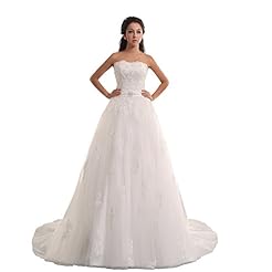 Strapless Corset   Waistline Lace Applique   Dress With a Bow(s)