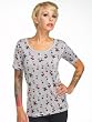 Sailor Jerry WOMENS CHERRY REPEAT TEE in Grey- All Sizes