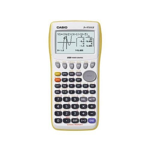 Casio Graphing Calculator with large 21-character x 8-line display with dual screen capability. 62K RAM with USB functions for Algebra Geometry Statistics Calculus School Bus Yellow
