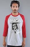 RVCA The Remo Raglan in Heather & Red,Tops for Men