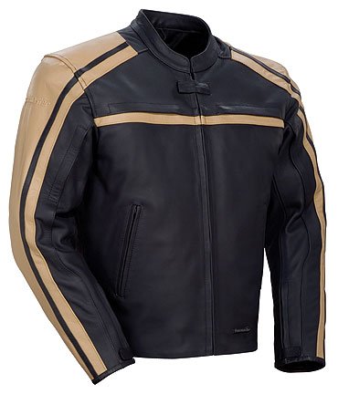 Tourmaster Coaster Series II Mens Leather Motorcycle Jacket Black/Brown L