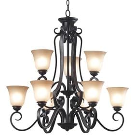 Flex 9 - light Chandelier, NINE-LIGHT, OIL RUBBED BRNZ by Home Decorators Collection