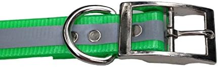 Reflective Poly Nylon Bright Neon Green Dog Collar (Large)