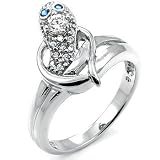 Sterling Silver Ladies Cubic Zirconia Fashion Ring - size 5