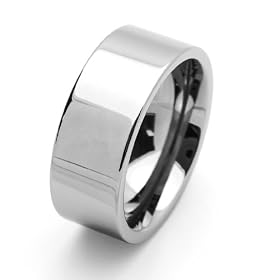 9MM Comfort Fit Tungsten Carbide Wedding Band Flat Shiny For Men &amp; Women (5 to 15) Size 5: Jewelry