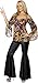 Smiffy's Women's Hippie Costume Female with Patterned Top and Flared Trousers
