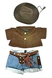 20039-Cowboy Clothes with Brown Hat Clothes for 14" - 18" Stuffed Animals and Dolls