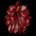 47mm coral carved morning glory flower pendant bead red