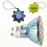 HQRP GU10 15 LEDs SMD5050 100-240V AC LED Bulb Cool White plus HQRP UV Chain / UV Radiation Health Tester