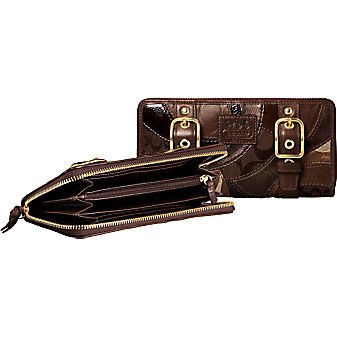 COACH ZOE MOSAIC ACCORDION ZIP AROUND WALLET 41884
