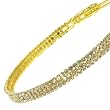 3 Row Clear Crystal On Goldtone Double Hairband