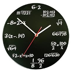 Pop Quiz Wall Clock Math Equations Blackboard