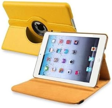 Yellow 360 Degrees Slim Rotating Stand Leather Case Cover for Apple iPad mini 7.9 inch Tablet with Swivel Stand