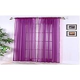 1kidandaheadache 2pc Purple Voile Fully Stiched Elegant Sheer Panels 60x84