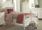 Queen Homelegance Cinderella Girls Low Poster Bed in White Finish Queen Homelegance Cinderella Girls Low Poster Bed in White Finish