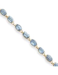 7.25 Inch 14k Gold Blue Topaz Bracelet