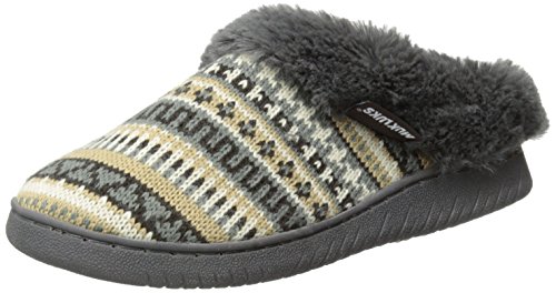 Muk Luks Women's Knit Clog Slipper with Faux-Fur Trim