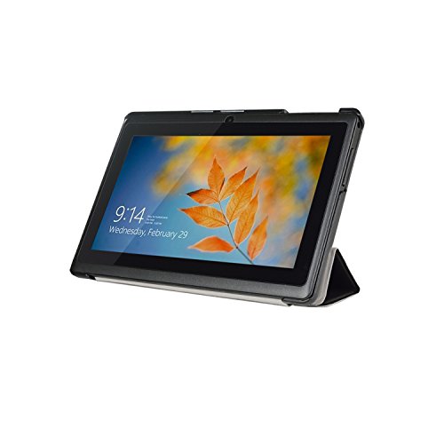 ONVO 7'' Inch PU Leather Tablet Case Stand Cover for 7'' Alldaymall A88X/A88S Tablet and more 7 inch Q88 tablets Black [By Alldaymall]