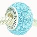 ONE GENUINE SOLID STERLING SILVER 925 SWAROVSKI CRYSTAL NEW ARTIC BLUE BEAD CHARM SIZE 8X13MM - TO FIT PANDORA, BIAGI, CHAMILIA AND SIMILAR 3MM EUROPEAN BRACELETS
