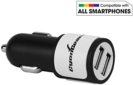 CyonGear Universal High Power 10W / 2.1A Dual USB Car Charger for USB-Powered Devices (Micro USB Cable Included) - Retail Packaging
