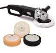 BLACK & DECKER Model# WP107B 7" Variable Speed Polisher along with a TCPglobal Brand Set of 3 D001 Series 6" Direct Mount Foam Pads
