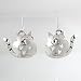 Happy Cat with Heart Cut-out Dangle Earrings in Sterling Silver , #8865