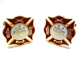 Fire Department Rescue EMT Shield Cufflinks w/Gift Box