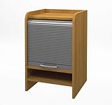 Pro-Biz Tambour door hutch in Cappuccno Cherry - Fully assembled