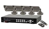 Digital Peripheral Solutions QR404-403-5 Q-See Smart Recording Surveillance DVR with 4 Color CCD Cameras and 500 GB Hard Drive