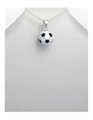 Football Colored Enamel Pendant Necklace In 92.5 Sterling Silver