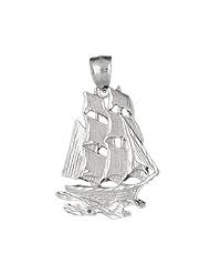 Clevereves 14K White Gold Pendant Pirate Ship 8.7 - Gram(s)