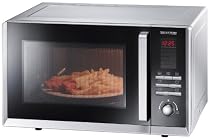 Severin MW 9675 Mikrowelle / mit Grill und Umluft / 800 Watt / Garraum 23 Liter / silber