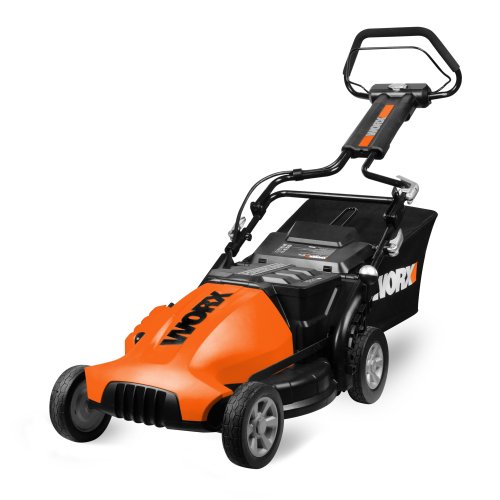 WORX 19-Inch 24 Volt 17 Ah Mulch/Bag/Side Discharge Cordless Electric Lawn Mower with Removable Battery #WG780