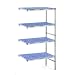 Tournus PCH0951 Commercial Anodized Aluminum Add-on Shelving Unit for Linear or Corner Extension, 22" Width x 69" Height, 38" Length