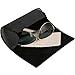 EyeSun Leather Large Eyeglasses Sunglasses Case with Free Cleaning Cloth