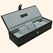 Black and silver leather 5 piece watch box